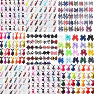 Ropa para perros 60 PC / Lot Llegada Corbatas ajustables de colores para mascotas Pajaritas Pajaritas para gatos Suministros de aseo 6 tipos GL0111