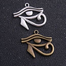 60 pièces 26 32mm deux couleurs Rah egypte oeil d'horus breloques égyptiennes pendentifs pour collier Bracelet fabrication de bijoux 2377