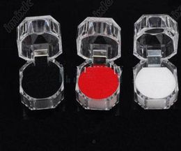 60 pcs 3colors 60 stks ringen doos sieraden Clear Acryl goedkope dozen bruiloft cadeau doos Ring Stud Dust plug 2517488