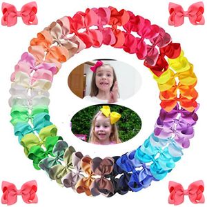 60 pièces 4 pouces classique bébé fille cheveux arcs pinces crocodile gros-grain ruban Barrettes cheveux accessoires pour adolescents tout-petits enfants