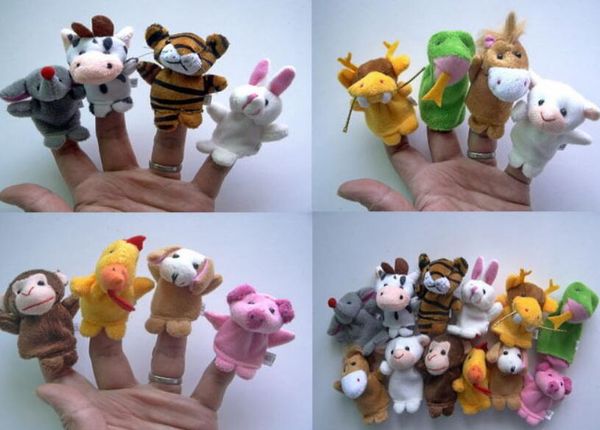 60 uds = 5 lotes de marionetas de dedo, juguetes de peluche, muñeca biológica del zodiaco chino para chico, regalo de cumpleaños, viñetas de animales, muñeca de dedo favorita para bebé