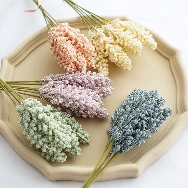 60 pièces fleurs de lavande artificielles fleur d'oreille pour la maison décor de mariage printemps jardin ferme porche Pot fenêtre boîte 240301