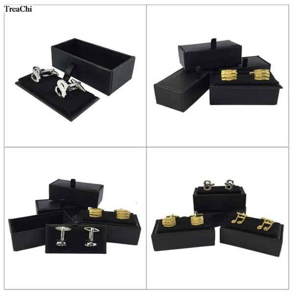 60 pièces boutons de manchette noirs coffret de rangement boutons de manchette pour hommes étui de rangement de bijoux boutons de manchette paquet d'affichage boîte-cadeau étui cadeau d'anniversaire 240116