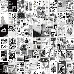 Image esthétique noir blanc 60 pièces pour Collage mural, Kit d'impression de Collage Chic, autocollants de décoration de chambre TT125