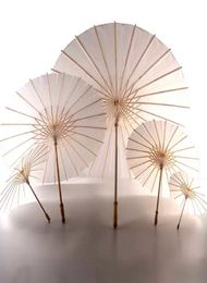 60pcs Bridal Wedding Parasols White White Paper Fets Articles Chinese Mini Craft Umbrella Diamètre 60cm6436794