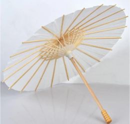 60 stks Bruids Bruiloft Parasols Wit Papier Strand Zonnescherm Paraplu Voor Regen Groothandel Beauty Items Mini Craft Parasol Paraplu Diameter LL