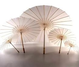 60 pcs Nuptiale De Mariage Parasols Blanc Papier Parapluies Beauté Articles Chinois Mini Artisanat Parapluie Diamètre 60 cm JY09