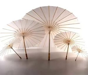 60pcs Bridal Wedding Parasols White White Liper Fearfas Articles de beauté Chinois Mini Craft Umbrella diamètre 60cm JY09