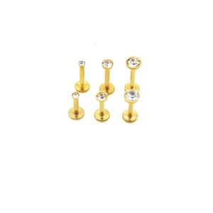 60 pièces cristal Monroe lèvre Piercing Labret goujons Tragus Cartilage boucles d'oreilles barre d'hélice filetée intérieurement couleur or m 4mm 240130