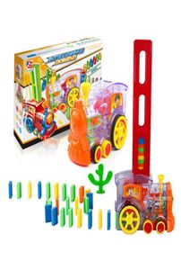 60 stcs Electric Domino's Train Set Rainbow Plaats het Domino Model Duplo Games educatief speelgoedcarspeelgoed voor kinderen Fridends5395482