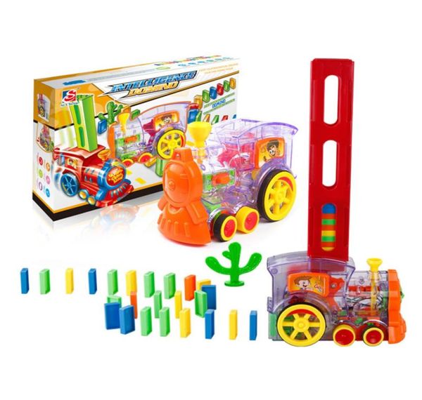 60pcs Electric Dominoes Train Set Rainbow a mis en place le modèle Domino Duplo Games Toy Toys pour enfants Fridends7671855