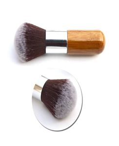 60 STKS Mode Schoonheid Platte Buffer Foundation Poeder Blusher Gezichtsborstel Cosmetisch Basisgereedschap Bamboe Handvat Make-up Gereedschap EMS DHL B01002948222