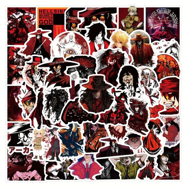 60pcs Hellsing Aesthetic Vinyle Sticker Set pour le scrapbooking, la journalisation, les ordinateurs portables, les planches à roulettes