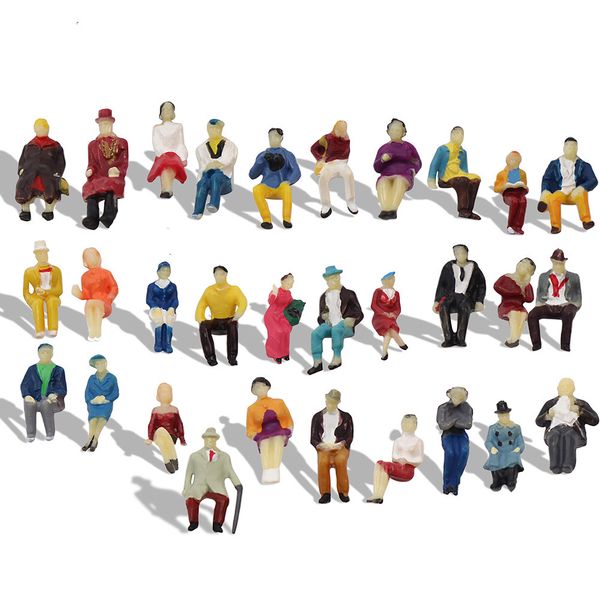 60pcs HO échelle 1:87 TOUS les passagers assis Figures assises Modèle Train Disposition P8711 LJ200928