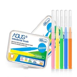 60Pcs I Shaped Interdental Brush Floss Interdental Cleaners Orthodontic Dental Teeth Brush Toothpick Oral Care Tool Floss