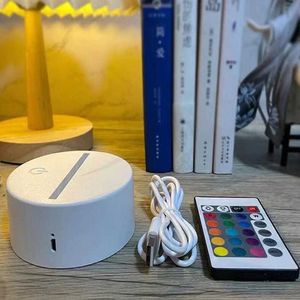 60 stcs LED 3D USB oplaadbare basis touch touch Remote Control Acryl Night Light Lamp Display Stand Holder Lighting Decoration cadeau