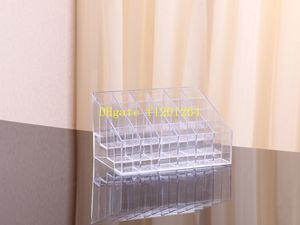 60 stks / partij Snelle Verzending 24 Lippenstift Houder Display Stand Clear Acrylic Cosmetische Organizer Makeup Case Sundry Storage Makeup Organizer Box