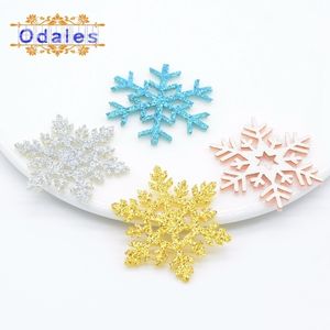 60Pcslots Noël Flocon de neige Ome Party patchs décoratifs DIY Glitter Pads pour cadeau Boxtree Y201020