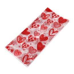 60pcs Sac à bonbon coeur à style mixte Sac-cadeau en plastique pour le mariage anniversaire de fête décor des cadeaux de la Saint-Valentin Pouche d'emballage