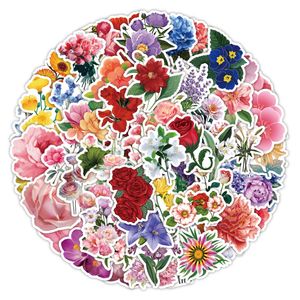 60 pcs-pack kleurrijke bloemen stickers muurstickers groothandel vinylsticker waterdichte laptops auto scrapbooking gitaarbox skateboard jdm bagage sticker