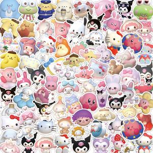 60PCS Pack Japonais Bande Dessinée Animation Autocollants Dessin Animé 3D Kulomi Kirby Autocollant Étanche Anime Graffiti Bagages Cas Notebook Ipad Stickers DIY Paster Decal 2 Groupes
