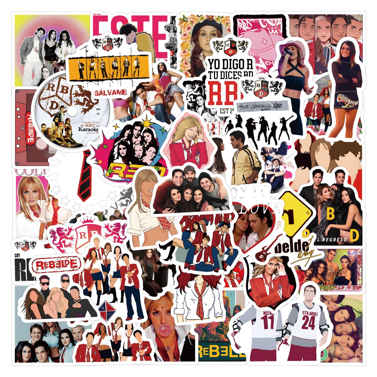 60st RBD Band Stickers RBD Rebelde Graffiti Sticker för bärbar datorcykel Luagage Decal Guitar Stickers grossister