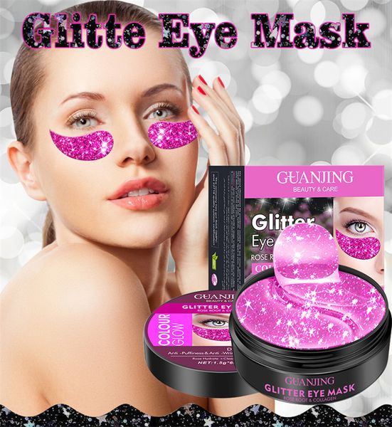 60 pièces Rose collagène masque de soin des yeux Anti cernes hydratant élimination des poches paillettes masques pour les yeux beauté soins des yeux patchs