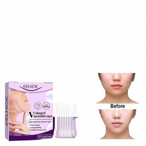 60 piezas de cara delgada pegatina de cara de cara invisible Patch Patch Vacete V Face transpirable Anti Wrinkle Adhesive Adhesive Lift Lift Patch Cuidado de la piel G15K#