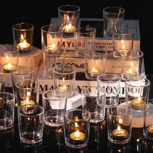 60 stcs Votief Kandelaars Clear Tea Lights Holder Childrens Birthday Candles and Accessories Party Supplies Jar Home 240506