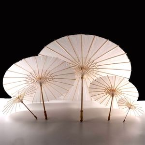 60 stcs Witpapier paraplu's Outdoor Parasols Craft Bridal Wedding Child Draw paraplu schoonheidsartikelen Diameter 20 cm 30 cm 40 cm HO03