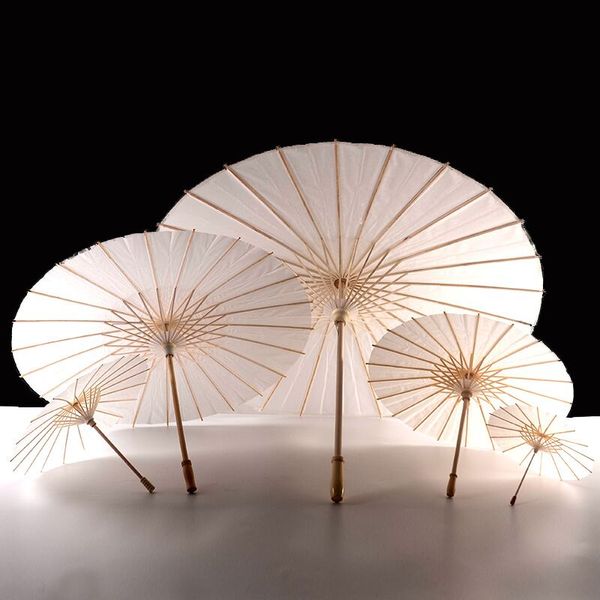 60pcs Papin blanc parasolas en plein air parasols artisanat de mariée de mariée