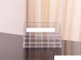 60pcslot snelle verzending 24 lippenstifthouder Display Stand Clear Acryl Cosmetic Organizer Make -up Case Diodry Storage Make -up Organizer Box