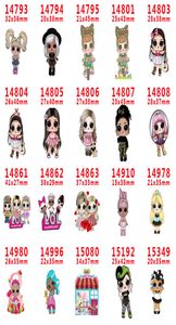 60PCSlot PR14793 Stripfiguren LOL Girls Harins Flatback For Hair Bows Hair Accessoires Planar Resin Crafts Diy Decorations6669687