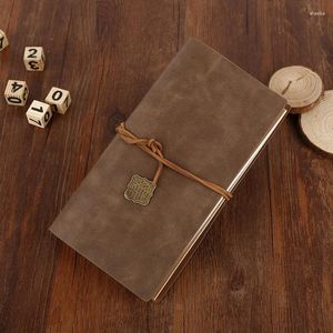 60Sheets 11 21cm Vintage Blank Paper Notebook Journal Journal Pu Leather Book Cover Diy Scrapbooking Planner