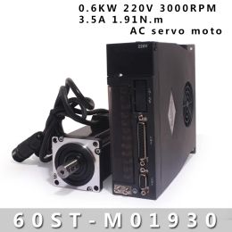 60ST-M01930 SERVO MOTEUR SETS 600W AC SERVO MOORT 0,6 KW 600W 3.5A 1.91N.M 3000RPM MATCHED Servo Drive 220V A1-15A