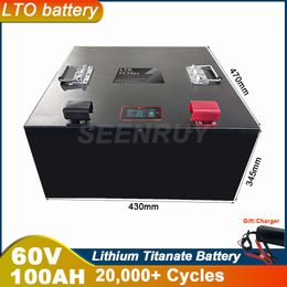 Batterie au Lithium Titanate 60V, 100ah, avec chargeur, pour système solaire domestique, réseau urbain (marche/arrêt), stockage d'énergie, camping-car, 4000W, 8000W