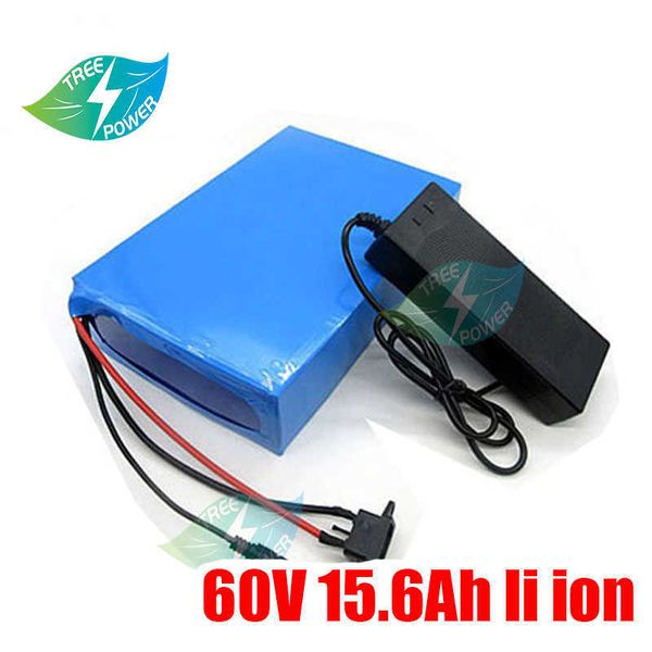 60V 15,6AH Batterie lithium-ion 15AH BMS pour deux roues pliables Citycoco Escocoter Bike 1500W 750W Remplacement + 2A Charger