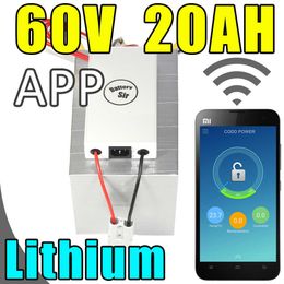 60v 20ah batterie au lithium app télécommande Bluetooth vélo électrique batterie à énergie solaire pack scooter ebike 1000w
