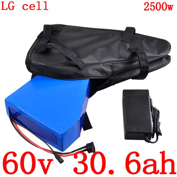 Batterie de scooter électrique 60v 30ah 60V 1500W 2000W 2500W vélo lithium utiliser cellule LG avec chargeur 5A