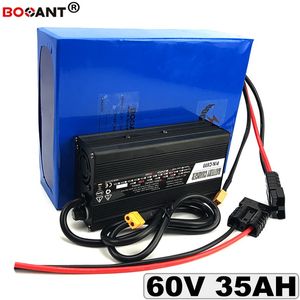 60V 35AH E-bike lithium batterij 16S 60V elektrische fiets batterij voor BAFANG BBSHD 1500W 2500W motor + 5A-oplader gratis verzending