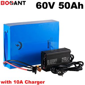 60V 50AH 5000W Lithiumbatterij voor Samsung 35E 18650 CELL 16S 3000W Electric Bike Gebouwd in 120amps BMS + 10A-oplader