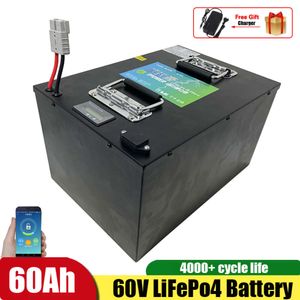 60V 60AH LIFEPO4 Lithium Batetry pour moto scooter électrique Rickshaw Remplacement d'acide + 10a Charger