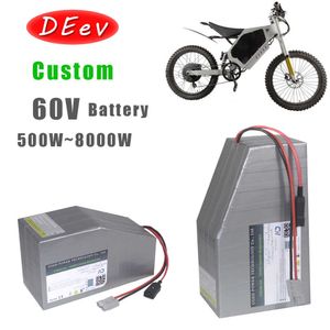 Batterie de polygone de cadre de vélo électrique de bombardier de 60V 80AH avec 3000W 4000W 7000W 150A BMS