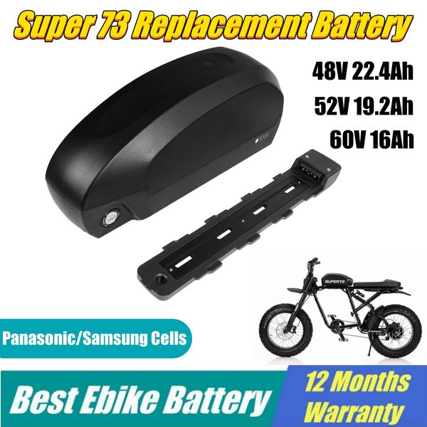 60V Super 73 AKEZ ebike batería 16Ah 48V 52V 19.2Ah 22.4Ah 28.8Ah para tanque de combustible de motocicleta Batería 21700 Celdas Paquete de baterías 500W 750W 1000W 1500W 2000W