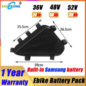 60v72vTriangle BatterieSamsung Cell 52V Batterie 48V ebike Batterie 36V 20AH 24ah 30AH 35ah 40AH Capacité Énorme 2000W avec Chargeur