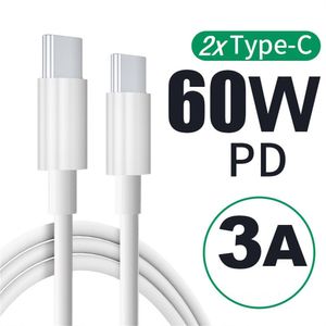 60W 3A Snel Snel Opladen OD4.0 Dikkere C naar C Type c USB C PD Kabel Kabels Voor Samsung S20 S22 S23 Xiaomi Huawei 1M 2M 6FT