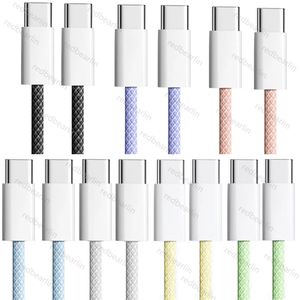 60W 3A Charge rapide rapide 1m 2m 6ft Pd USB C vers USB C Type C Cable Câbles en nylon pour Samsung Galaxy S20 S23 S24 UTRAL Note 20 Xiaomi Huawei HTC LG Android Phone