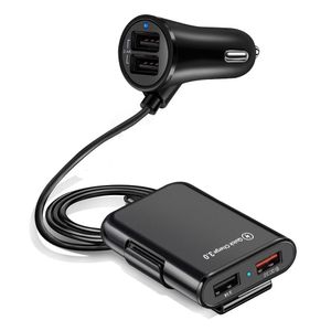 60W 8a voorste achterbank 4 Port USB Quick Charge Qccar Charger voor iPhone 13 Huawei Xiaomi Samsung Fast Phone Charger