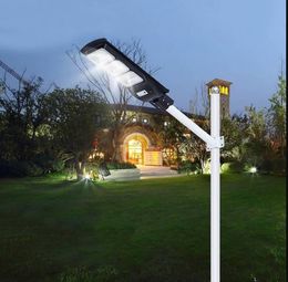 60W 90W LED éclairage extérieur solaire Radar PIR détecteur de mouvement lampe murale avec poteau + télécommande étanche pour Plaza Garden Yard