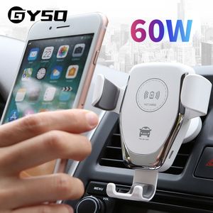 60W snelle Qi Car Wireless Charger voor iPhone 13 12 11 Pro XS Max XR X Samsung S10 S9 draadloze oplaadtelefoon